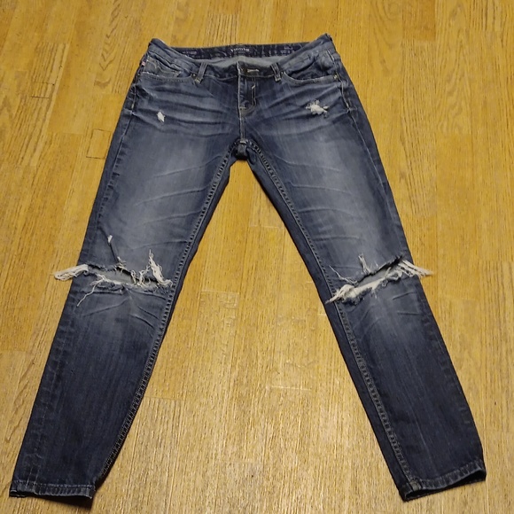 VIGOSS DESTROYED SKINNY BLUE JEANS - Picture 1 of 8